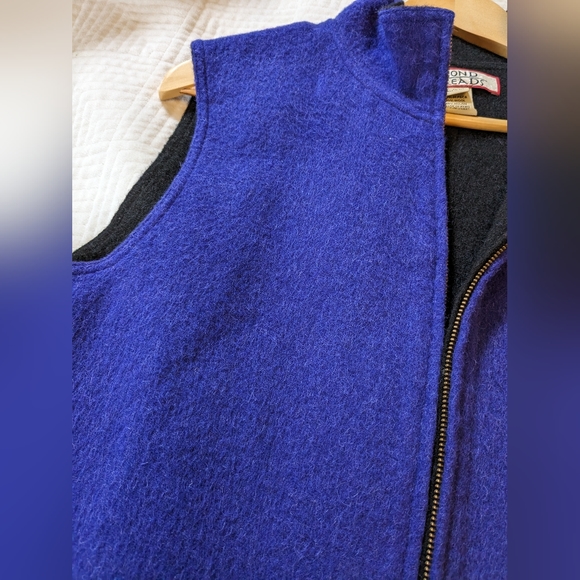 Beyond Threads Vest Alpaca Wool Blue Black  Zip Womens L Cabincore Outdoor Warm - Picture 5 of 11